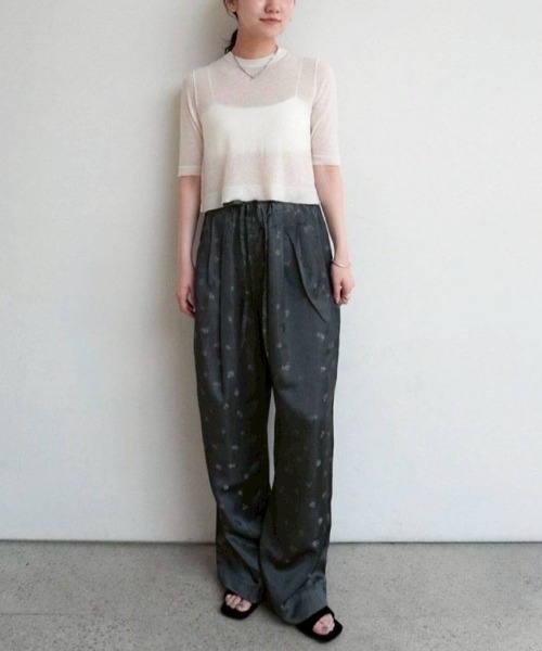 anuke(アンヌーク)の「anuke Flower Jacquard Roughpants フラワージャガードラフパンツ/62620717(その他パンツ・レディース・チャコールグレー・36)」の10枚目の写真