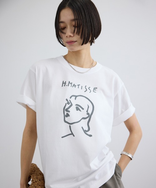 SALON adam et rope'(サロン アダム エ ロペ)の「【WEB限定】マティスアートTシャツ(Tシャツ/カットソー・レディース・ホワイト系その他/ホワイト/ホワイト系その他2・FREE)」の2枚目の写真