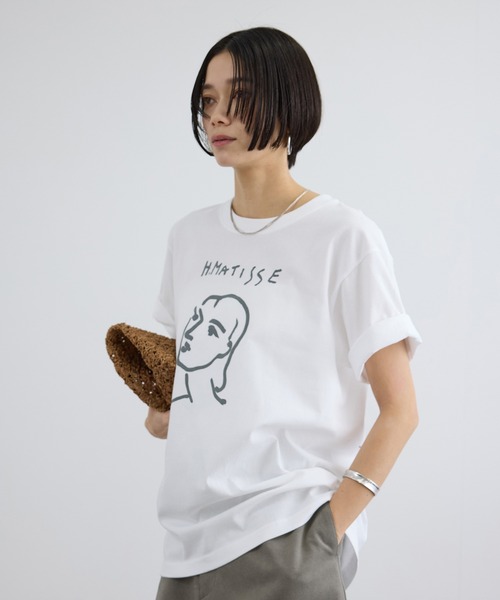 SALON adam et rope'(サロン アダム エ ロペ)の「【WEB限定】マティスアートTシャツ(Tシャツ/カットソー・レディース・ホワイト系その他/ホワイト/ホワイト系その他2・FREE)」の11枚目の写真