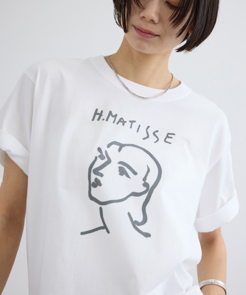 SALON adam et rope'(サロン アダム エ ロペ)の「【WEB限定】マティスアートTシャツ(Tシャツ/カットソー・レディース・ホワイト系その他/ホワイト/ホワイト系その他2・FREE)」の12枚目の写真