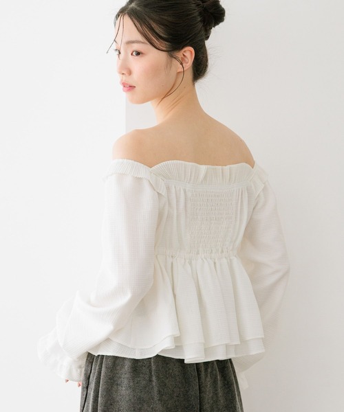 Heather（ヘザー）の「レースアップオフショルブラウス　666500（シャツ/ブラウス・レディース・オフホワイト/グレー系その他/ブラック系その他・FREE）」の7枚目の写真