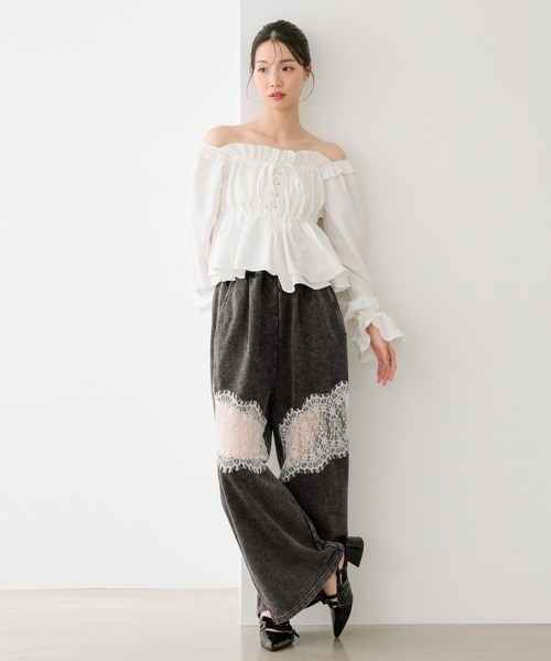 Heather（ヘザー）の「レースアップオフショルブラウス　666500（シャツ/ブラウス・レディース・オフホワイト/グレー系その他/ブラック系その他・FREE）」の8枚目の写真