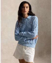 POLO RALPH LAUREN | ケーブルニット コットン ポロカラー セーター(ニット/セーター)