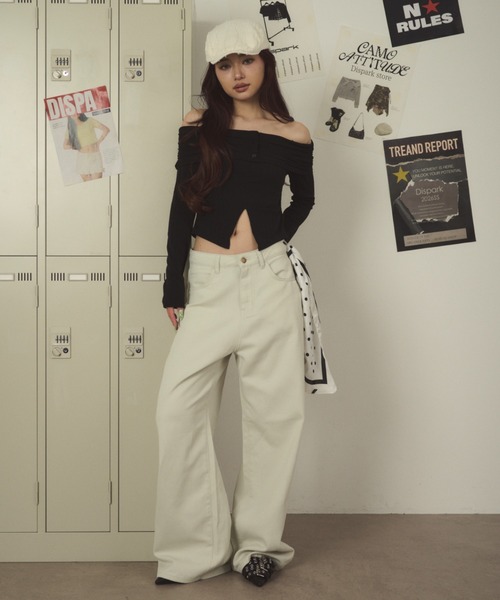 dispark(ディスパーク)の「DISPARK/ウォッシュドワイドパンツ(チノパンツ・レディース・ベージュ/アイボリー・SMALL/MEDIUM)」の9枚目の写真