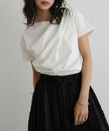  hellam（へラム）の「ドレープデザイン半袖Tシャツ（Tシャツ/カットソー）」