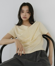  hellam（へラム）の「ドレープデザイン半袖Tシャツ（Tシャツ/カットソー）」