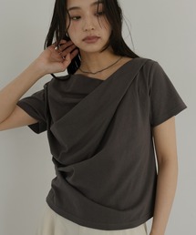 hellam | ドレープデザイン半袖Tシャツ(Tシャツ/カットソー)