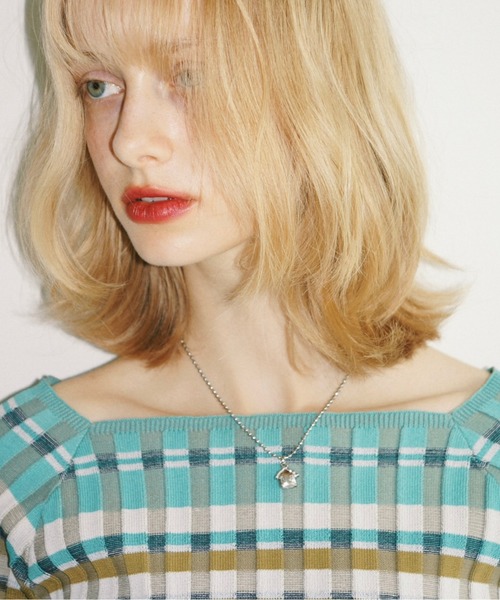 musubore(ムスボレ)の「border summer rib knit / ボーダーサマーニット(ニット/セーター・レディース・ブルー/グリーン・FREE)」の12枚目の写真
