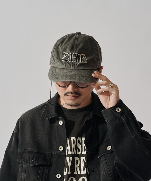 CPH(シーピーエイチ)の「【CPH】deep 6panel cap greek(キャップ・メンズ・アイボリー/ブラック/ブルー・FREE)」の2枚目の写真