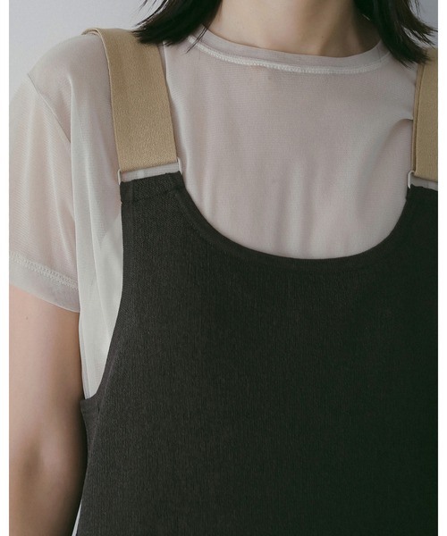 anuke(アンヌーク)の「salopette Knit Onepiece(ワンピース・レディース・チャコールグレー/ブラウン・38inch/36inch)」の9枚目の写真