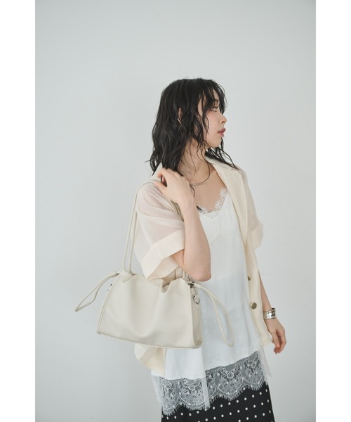 Anclear oui(アンクリアウィ)の「2WAYギャザーバッグ(ショルダーバッグ・レディース・Black/Beige/LT.Gray/White・F)」の7枚目の写真