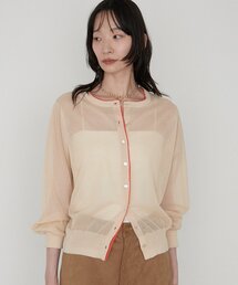 【新品未使用】ラウンジドレス　カーディガン シアーWカラーカーデ グレー LOUNGEDRESS｜ラウンジドレスのカーディガン/ボレロ（無地）通販