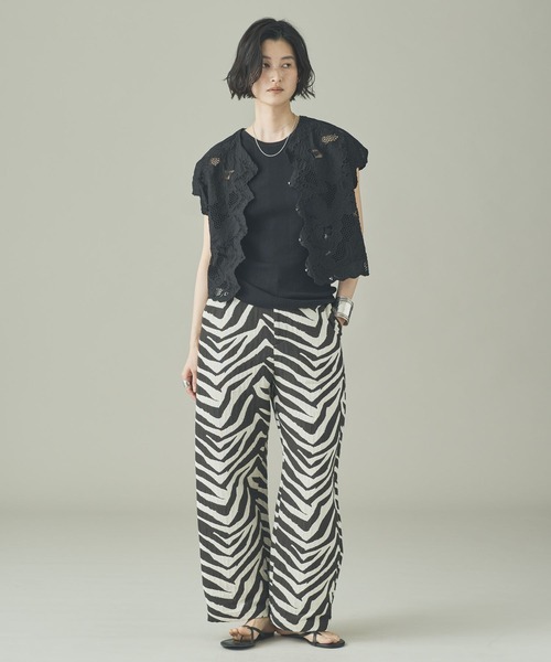 Curensology(カレンソロジー)の「Curensology(カレンソロジー)/<C.S.G>ゼブラジャカードパンツ(その他パンツ・レディース・ブラック・38/36)」の5枚目の写真