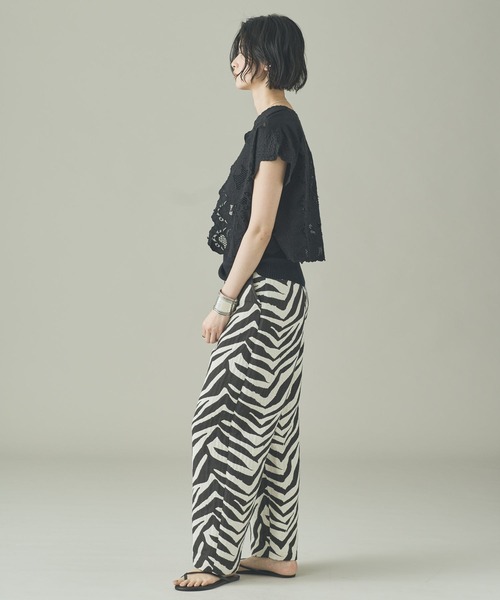 Curensology(カレンソロジー)の「Curensology(カレンソロジー)/<C.S.G>ゼブラジャカードパンツ(その他パンツ・レディース・ブラック・38/36)」の6枚目の写真