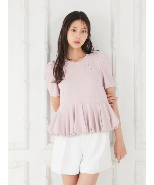 CELFORD(セルフォード)の「【洗える】【WEB・一部店舗限定カラー】バルーンヘムアシンメトリーポンチトップス(Tシャツ/カットソー・レディース・その他/サックスブルー/ライトピンク/ダークネイビー/オフホワイト・F)」の9枚目の写真