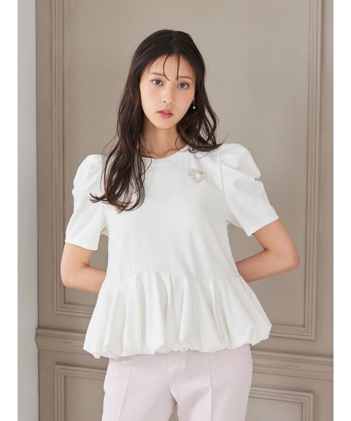 CELFORD(セルフォード)の「【洗える】【WEB・一部店舗限定カラー】バルーンヘムアシンメトリーポンチトップス(Tシャツ/カットソー・レディース・その他/サックスブルー/ライトピンク/ダークネイビー/オフホワイト・F)」の10枚目の写真