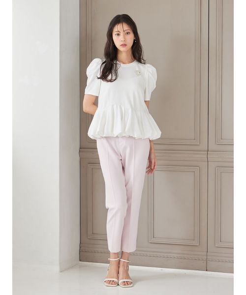 CELFORD(セルフォード)の「【洗える】【WEB・一部店舗限定カラー】バルーンヘムアシンメトリーポンチトップス(Tシャツ/カットソー・レディース・その他/サックスブルー/ライトピンク/ダークネイビー/オフホワイト・F)」の11枚目の写真
