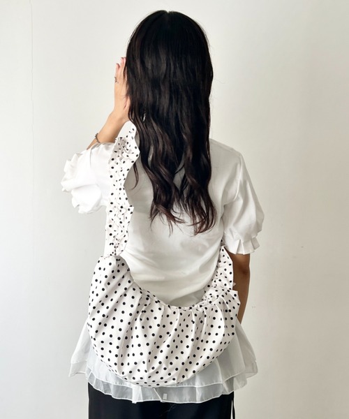 wears(ウェアーズ)の「2wayドットギャザーワンショルダーバッグ(ショルダーバッグ・レディース・ブラック/ホワイト・FREE)」の22枚目の写真