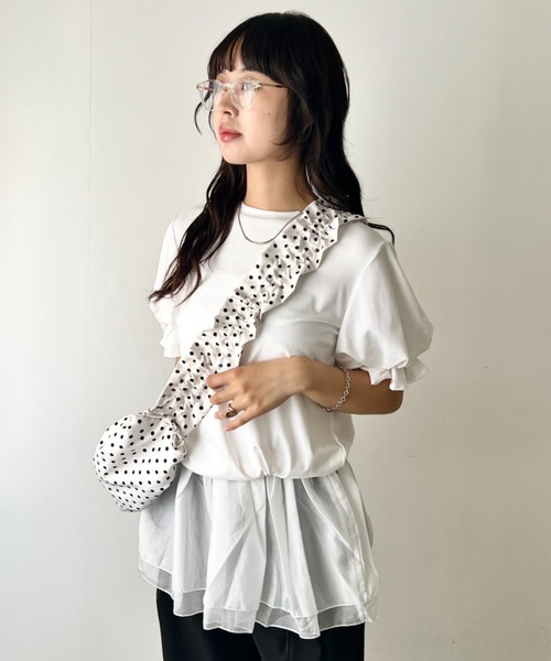 wears(ウェアーズ)の「2wayドットギャザーワンショルダーバッグ(ショルダーバッグ・レディース・ブラック/ホワイト・FREE)」の18枚目の写真