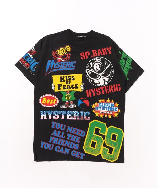 HYSTERIC MINI(ヒステリックミニ)の「HYSTERIC LOGO MANIAC 半袖Tシャツ(Tシャツ/カットソー・キッズ・ブラック・140)」の1枚目の写真