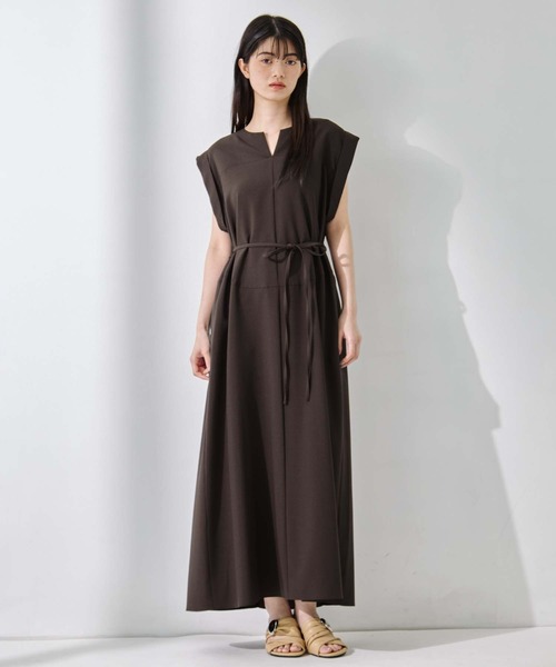 STUDIOUS（ステュディオス）の「【STUDIOUS/ステュディオス】Back Tucked Dress/バックタックドレス（ワンピース・レディース・ブラウン/ライトブルー/グレー・1/2）」の10枚目の写真