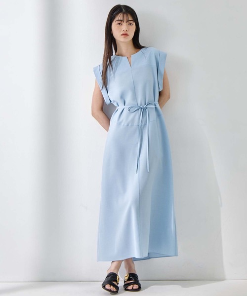 STUDIOUS（ステュディオス）の「【STUDIOUS/ステュディオス】Back Tucked Dress/バックタックドレス（ワンピース・レディース・ブラウン/ライトブルー/グレー・1/2）」の16枚目の写真