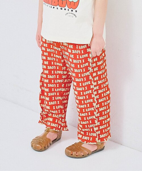 p.premier(ピードットプルミエ)の「さらさら涼しいエアリープリーツ総柄ワイドパンツ(その他パンツ・キッズ・レッド/チェック/その他11/グリーン・100/120/90/80/140/130/110)」の3枚目の写真