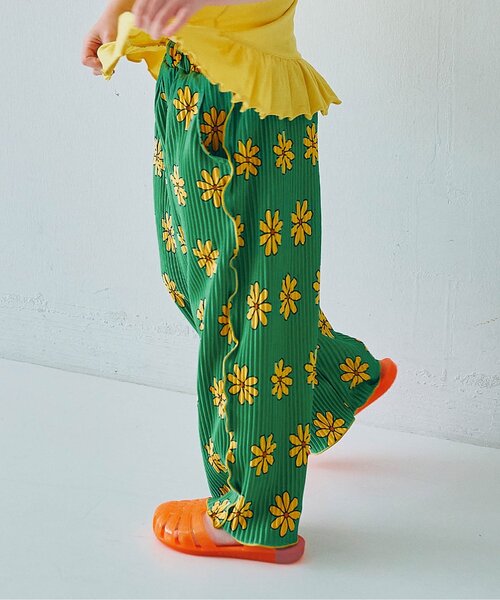p.premier(ピードットプルミエ)の「さらさら涼しいエアリープリーツ総柄ワイドパンツ(その他パンツ・キッズ・レッド/チェック/その他11/グリーン・100/120/90/80/140/130/110)」の10枚目の写真