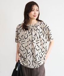 MK MICHEL KLEIN（エムケーミッシェルクラン）の「[接触冷感 洗える]アートプリントブラウス（シャツ/ブラウス）」