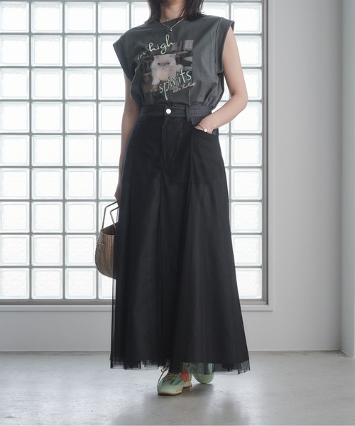 Pqran(クラン)の「CATプリント刺繍トップス(Tシャツ/カットソー・レディース・オフホワイト/チャコールグレー・FREE)」の15枚目の写真