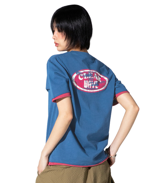 XTONZ（エクストーンズ）の「XTT155 サーフィンレギュラーTシャツ (ブルー)（Tシャツ/カットソー・レディース・その他・SMALL/MEDIUM/LARGE）」の2枚目の写真