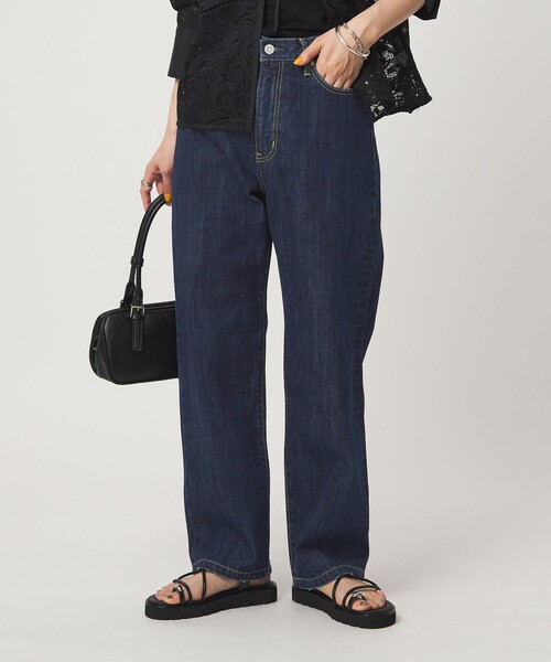 green label relaxing（グリーンレーベルリラクシング）の「［size SHORT/TALLあり］ストレート デニム パンツ（デニムパンツ・レディース・ネイビー/コバルトブルー・SHORT/34/36/38/40/TALL）」の2枚目の写真