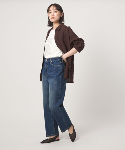 green label relaxing（グリーンレーベルリラクシング）の「［size SHORT/TALLあり］ストレート デニム パンツ（デニムパンツ・レディース・ネイビー/コバルトブルー・SHORT/34/36/38/40/TALL）」の11枚目の写真