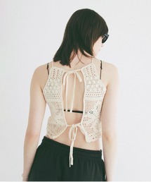 CROCHET CAMI KNIT TOPS