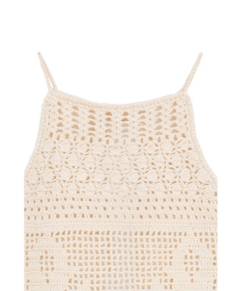 CLANE(クラネ)の「CROCHET CAMI KNIT TOPS(ニット/セーター・レディース・レッド/アイボリー・F)」の12枚目の写真