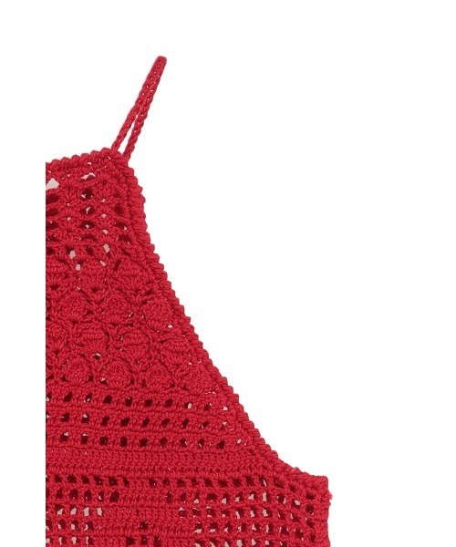 CLANE(クラネ)の「CROCHET CAMI KNIT TOPS(ニット/セーター・レディース・レッド/アイボリー・F)」の3枚目の写真