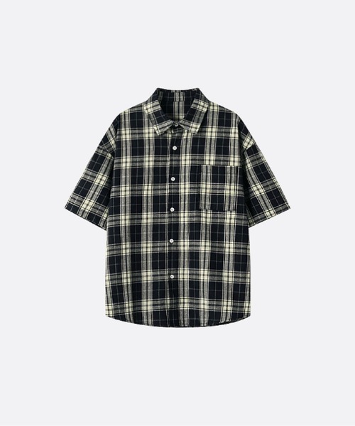 U:UME(ユーム)の「Classic Contrast Check Shirt(シャツ/ブラウス・メンズ・ネイビー・XX-LARGE/X-LARGE/LARGE/MEDIUM)」の1枚目の写真