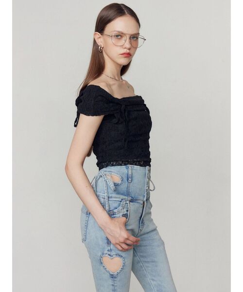EMODA(エモダ)の「アートカットワークハイウエストフレアパギンス(デニムパンツ・レディース・ブラック/ライトブルー/インディゴブルー・X-SMALL/SMALL/MEDIUM)」の22枚目の写真
