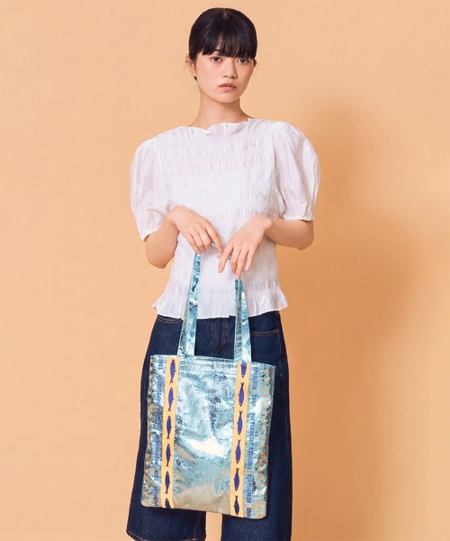 Casselini(キャセリーニ)の「Casselini(キャセリーニ)メタリック刺繍トート(トートバッグ・レディース・シャンパン/ピンク/ブルー/シルバー・FREE)」の17枚目の写真