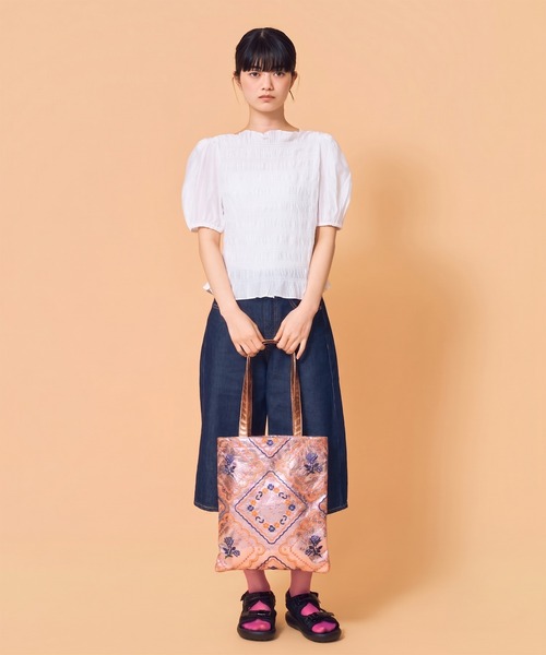 Casselini(キャセリーニ)の「Casselini(キャセリーニ)メタリック刺繍トート(トートバッグ・レディース・シャンパン/ピンク/ブルー/シルバー・FREE)」の7枚目の写真