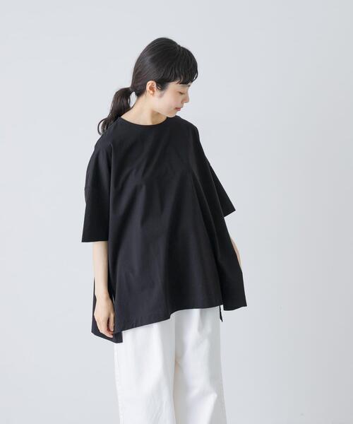 かぐれ(カグレ)の「オーバークルーネックカットソー(Tシャツ/カットソー・レディース・ブラック/オフホワイト・FREE)」の1枚目の写真