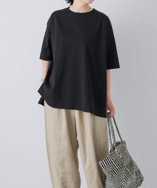 かぐれ(カグレ)の「オーバークルーネックカットソー(Tシャツ/カットソー・レディース・ブラック/オフホワイト・FREE)」の13枚目の写真