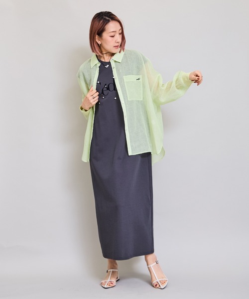 LHELBIE(レルビエ)の「リネンライクオーバーシャツ(シャツ/ブラウス・レディース・イエロー系/ピンク/ブラック/オフホワイト・M)」の17枚目の写真