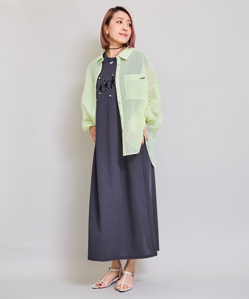 LHELBIE(レルビエ)の「リネンライクオーバーシャツ(シャツ/ブラウス・レディース・イエロー系/ピンク/ブラック/オフホワイト・M)」の16枚目の写真