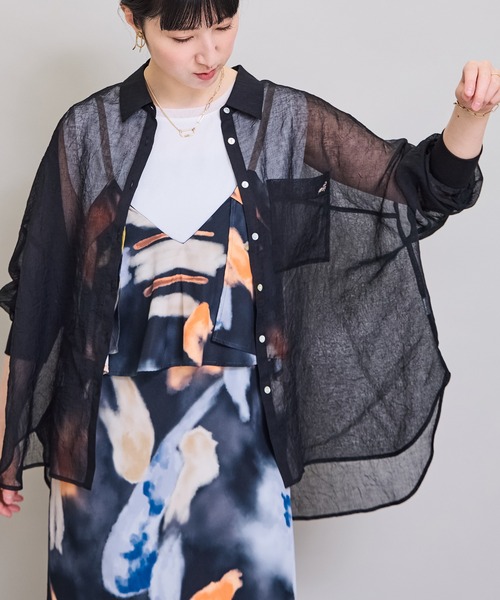 LHELBIE(レルビエ)の「リネンライクオーバーシャツ(シャツ/ブラウス・レディース・イエロー系/ピンク/ブラック/オフホワイト・M)」の13枚目の写真
