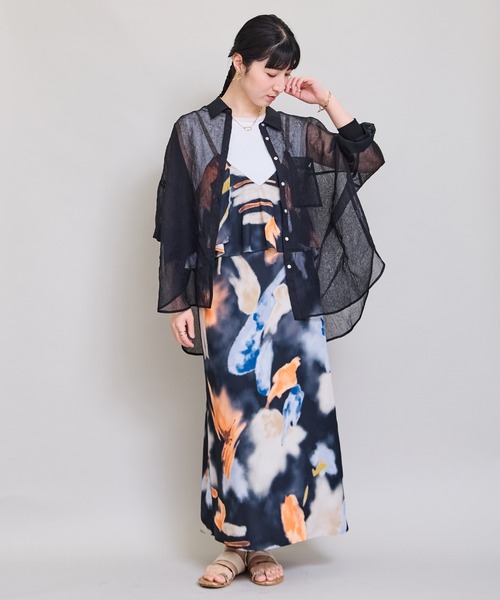 LHELBIE(レルビエ)の「リネンライクオーバーシャツ(シャツ/ブラウス・レディース・イエロー系/ピンク/ブラック/オフホワイト・M)」の14枚目の写真