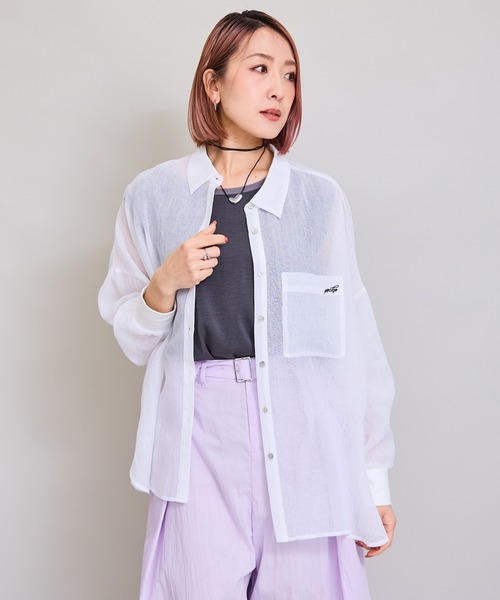 LHELBIE(レルビエ)の「リネンライクオーバーシャツ(シャツ/ブラウス・レディース・イエロー系/ピンク/ブラック/オフホワイト・M)」の10枚目の写真