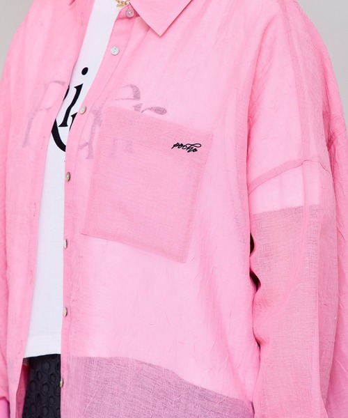 LHELBIE(レルビエ)の「リネンライクオーバーシャツ(シャツ/ブラウス・レディース・イエロー系/ピンク/ブラック/オフホワイト・M)」の9枚目の写真