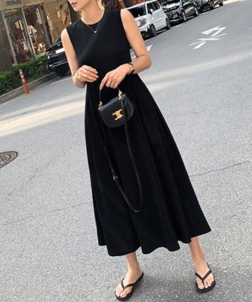 YUGA（ユーガ）の「YUGA_YGMC　　Korean-style　Sleeveless cut-and-sew dress（ワンピース・レディース・ブラック/カーキ/オフホワイト・FREE）」の7枚目の写真