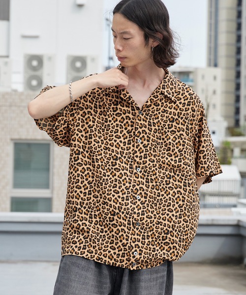 DAN RIVER(ダンリバー )の「DAN RIVER/ダンリバー 60S BOWLING SHIRT 60年代ボウリングシャツ 柄シャツ 総柄 ヒョウ柄 レオパード柄 スカル ファイヤー スパイダー 蜘蛛の巣 半袖 メンズ 秋 秋服 2026年秋冬(シャツ/ブラウス・メンズ・ブラック/レオパード/ブラック系・M/L)」の9枚目の写真